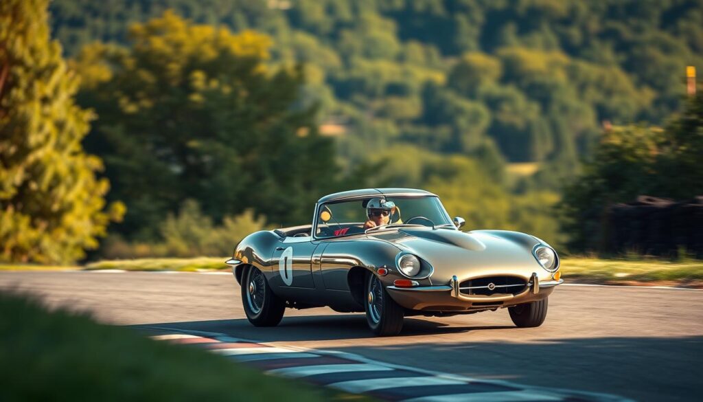 Jaguar E-Type im Rennen